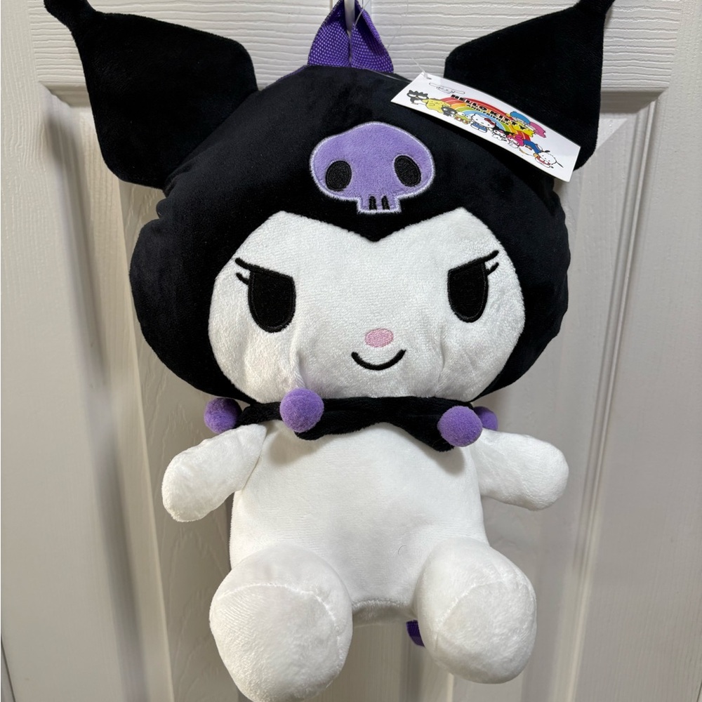 Kuromi Plush Backpack with Purple Straps